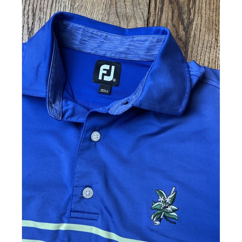 FootJoy Performance‎ Striped Golf Polo Shirt Laurel Golf Club Logo Men's Medium